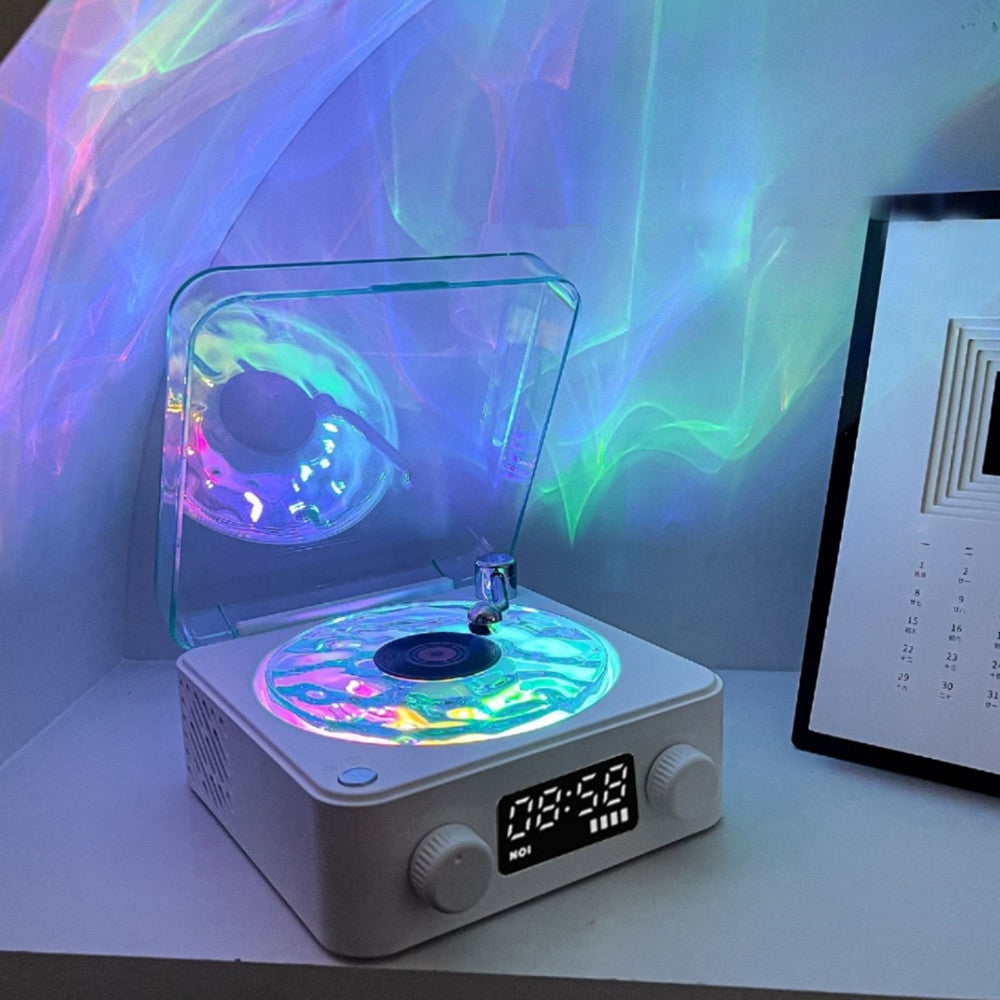 Waves Vinyl Player Portable Speaker with White Noise Dynamic RGB Light Retro Vintage Sleep Aid Turntable Speaker Home Theater Waves Vinyl Player Portable Speaker with White Noise Dynamic RGB Light Retro Vintage Sleep Aid Turntable Speaker Home Theater